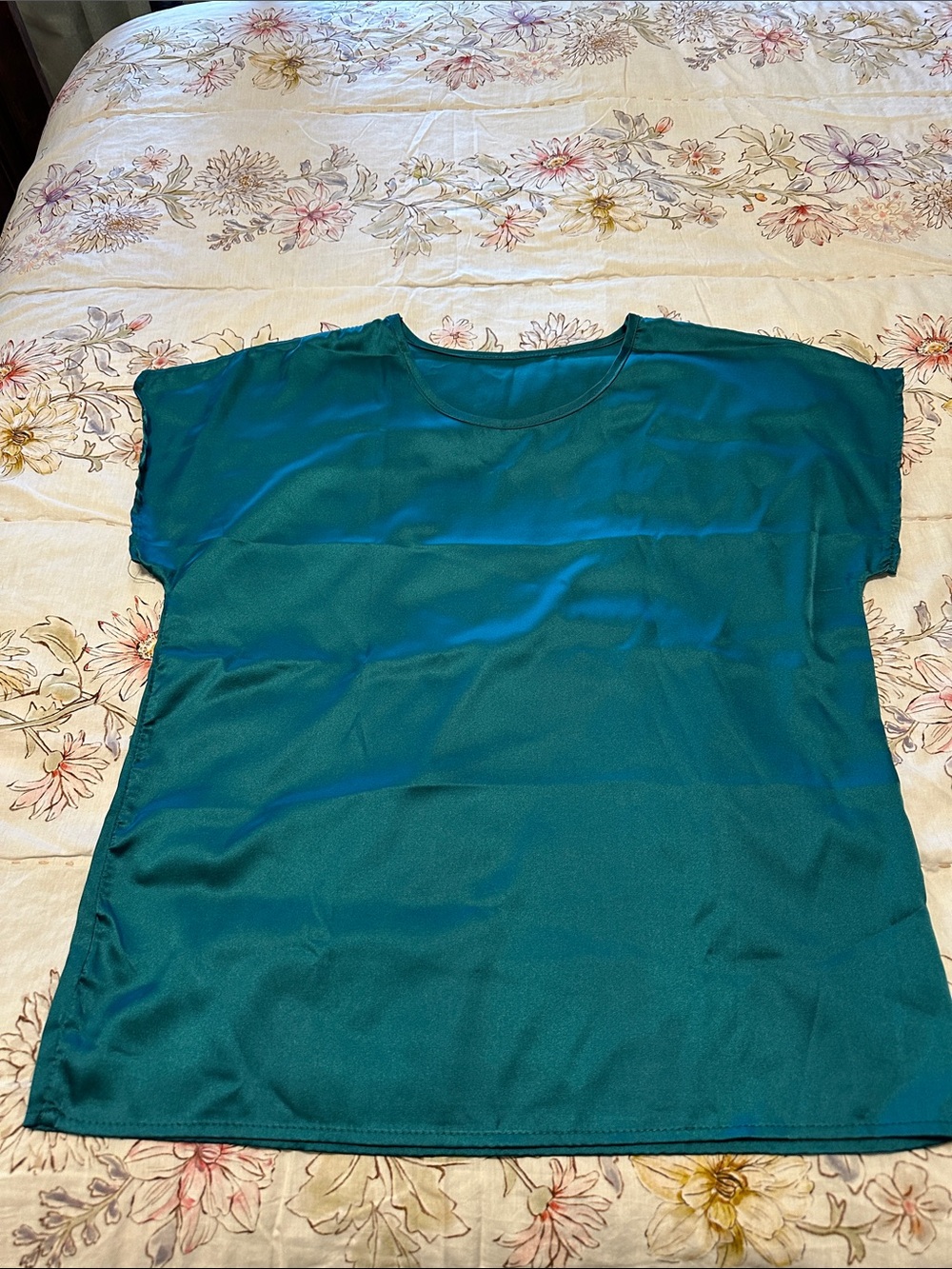 Women's Teal Short-Sleeve Blouse